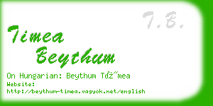 timea beythum business card